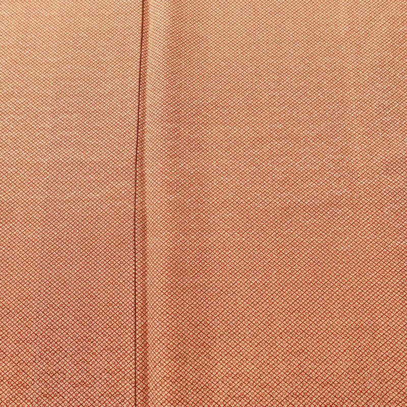 小紋 良品 縮緬 正絹 古典柄 袷仕立て 身丈155.5cm 裄丈64cm リサイクル着物 着物 橙_画像6