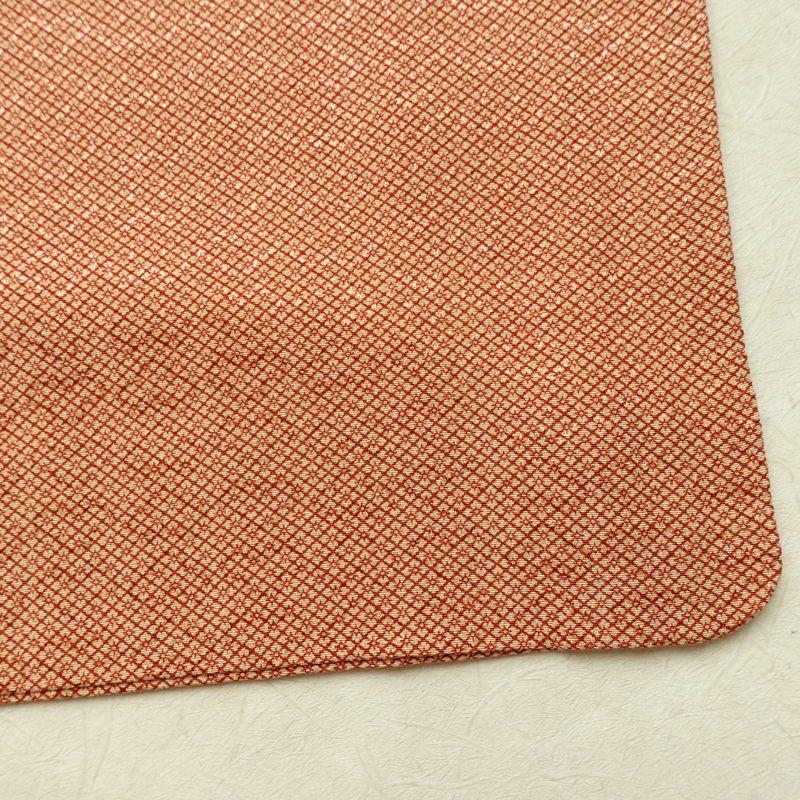 小紋 良品 縮緬 正絹 古典柄 袷仕立て 身丈155.5cm 裄丈64cm リサイクル着物 着物 橙_画像14