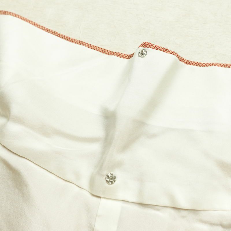 小紋 良品 縮緬 正絹 古典柄 袷仕立て 身丈155.5cm 裄丈64cm リサイクル着物 着物 橙_画像18