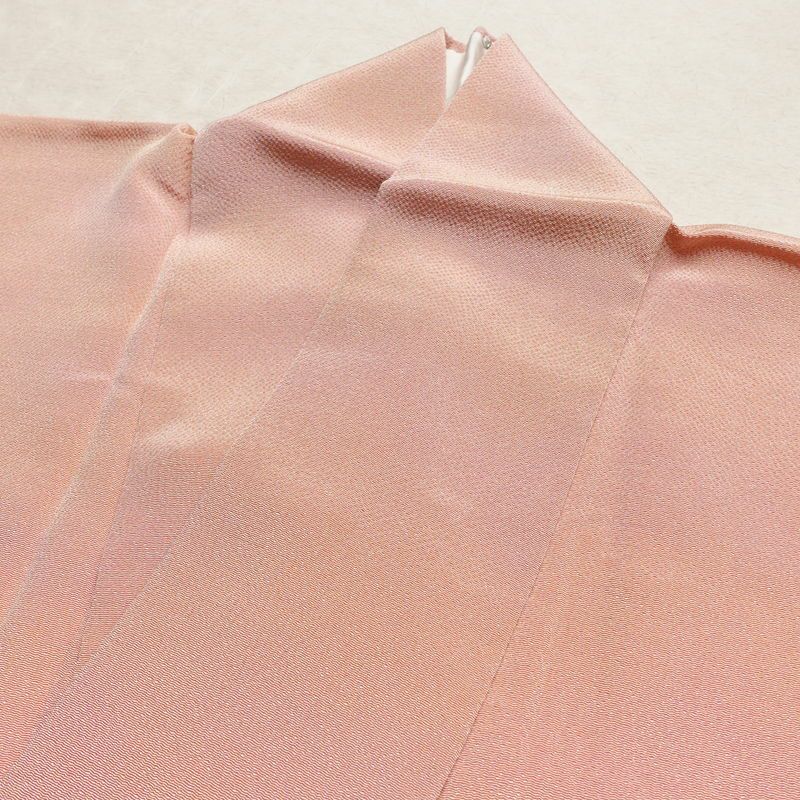 小紋 良品 しつけ糸付き 縮緬 一つ紋付き 正絹 その他の柄 袷仕立て 身丈165cm 裄丈67.5cm リサイクル着物 着物 ぼかし 入学式 七五三 お宮参り フォーマル シンプル ピンク_画像16