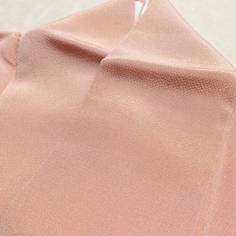 小紋 良品 しつけ糸付き 縮緬 一つ紋付き 正絹 その他の柄 袷仕立て 身丈165cm 裄丈67.5cm リサイクル着物 着物 ぼかし 入学式 七五三 お宮参り フォーマル シンプル ピンク_画像17