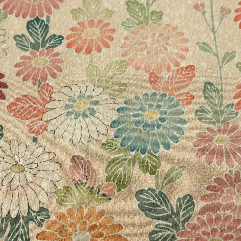 訪問着 良品 落款入り 縮緬 正絹 花柄 袷仕立て 身丈159.5cm 裄丈63cm リサイクル着物 着物 共八掛 金彩 パーティー フォーマル ベージュ_画像8