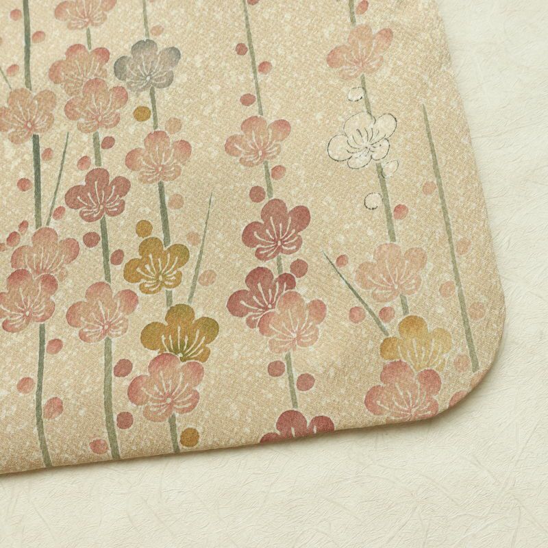 訪問着 良品 落款入り 縮緬 正絹 花柄 袷仕立て 身丈159.5cm 裄丈63cm リサイクル着物 着物 共八掛 金彩 パーティー フォーマル ベージュ_画像16