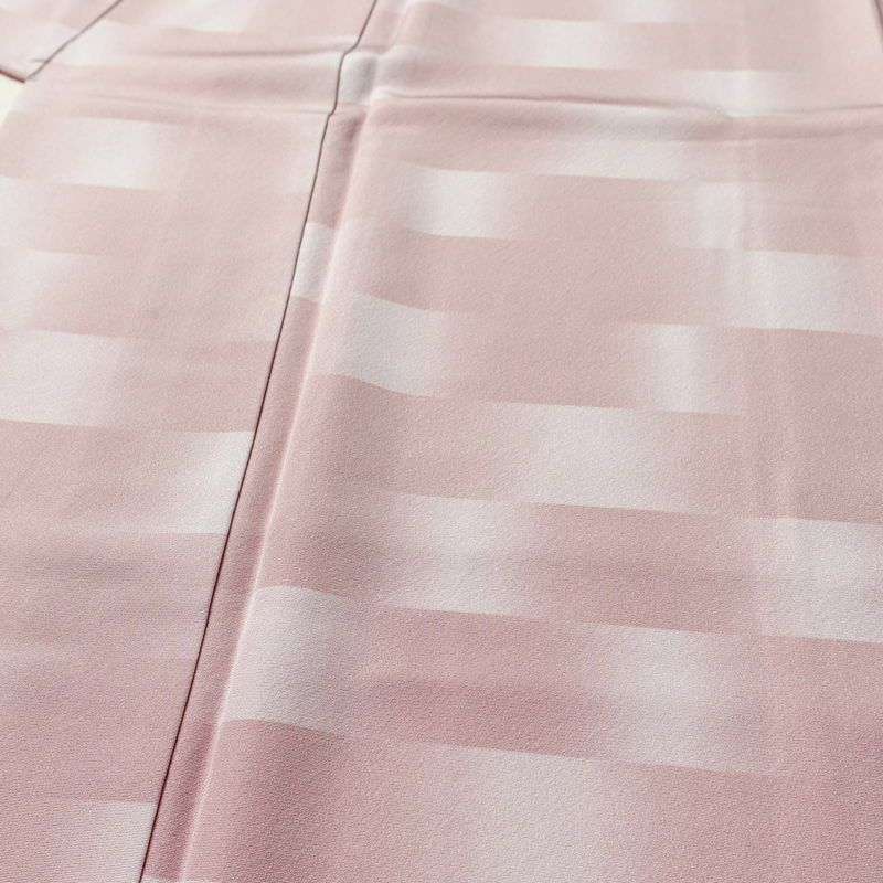 小紋 縮緬 正絹 その他の柄 袷仕立て 身丈162.5cm 裄丈66.5cm リサイクル着物 着物 シンプル ピンク_画像5