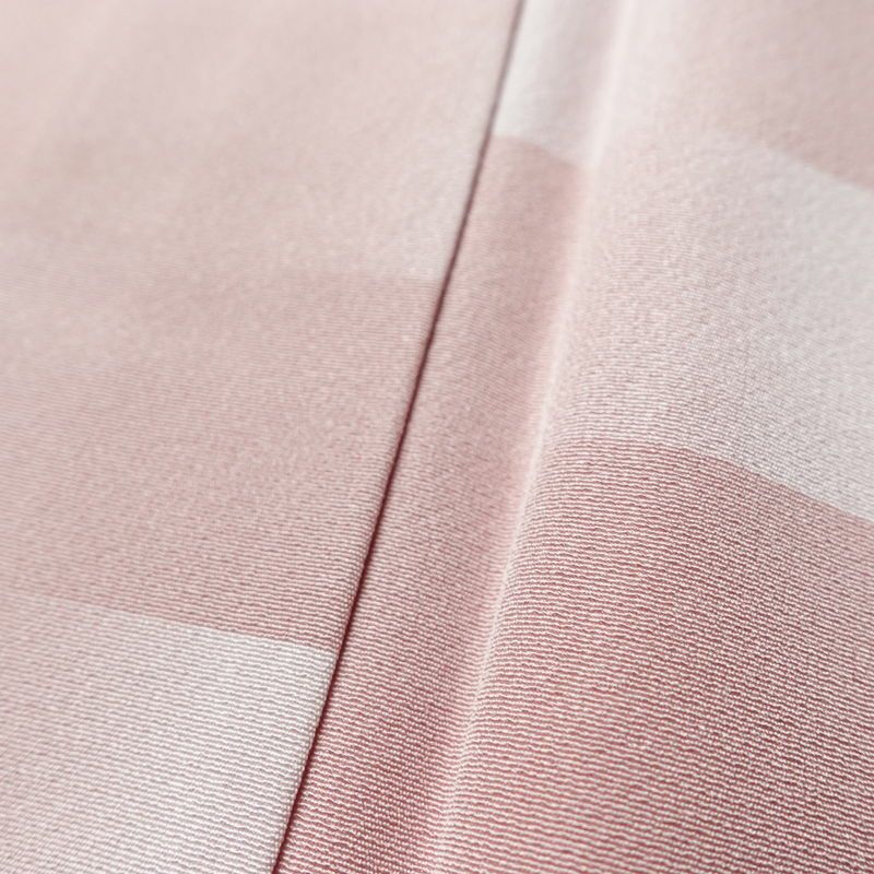 小紋 縮緬 正絹 その他の柄 袷仕立て 身丈162.5cm 裄丈66.5cm リサイクル着物 着物 シンプル ピンク_画像9