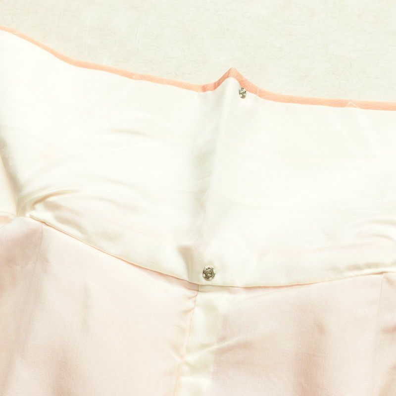 色無地 しつけ糸付き 正絹 木の葉・植物柄 袷仕立て 身丈160.5cm 裄丈64.5cm リサイクル着物 着物 フォーマル ピンク_画像20