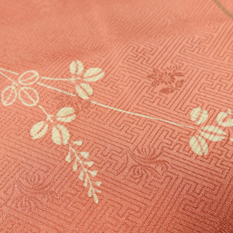 訪問着 良品 しつけ糸付き 綸子 正絹 花柄 袷仕立て 身丈161.5cm 裄丈66cm リサイクル着物 着物 箔 入学式 卒業式 七五三 お宮参り フォーマル 緑・うぐいす色_画像9