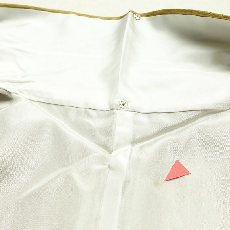 訪問着 正絹 木の葉・植物柄 袷仕立て 身丈157.5cm 裄丈63cm リサイクル着物 着物 刺繍 箔 入学式 卒業式 七五三 お宮参り フォーマル 黄・黄土色_画像20