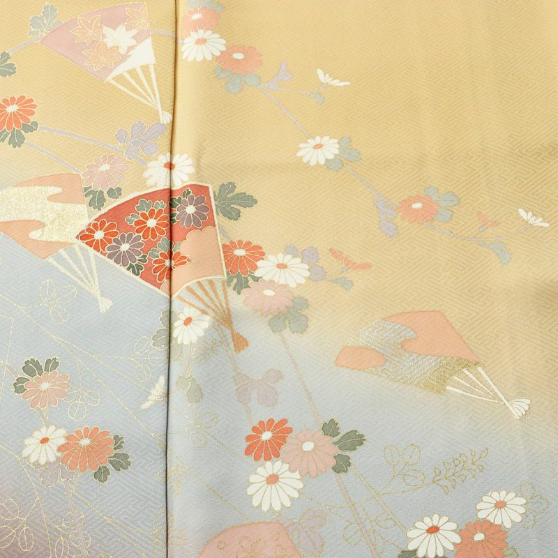 訪問着 正絹 古典柄 袷仕立て 身丈153cm 裄丈63cm リサイクル着物 着物 箔 金彩 入学式 卒業式 七五三 お宮参り フォーマル 上品 ベージュ_画像6