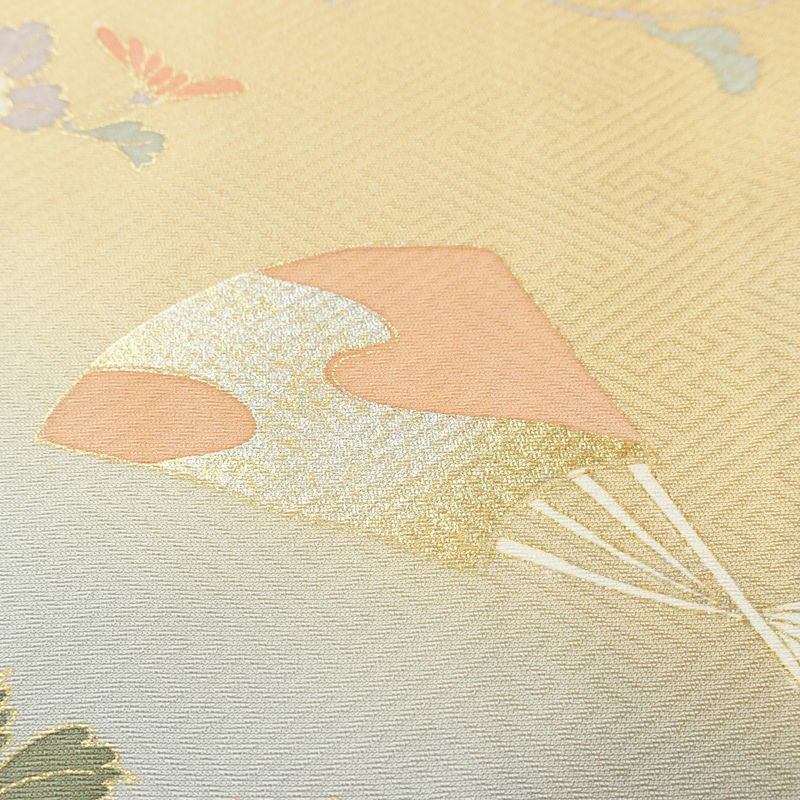 訪問着 正絹 古典柄 袷仕立て 身丈153cm 裄丈63cm リサイクル着物 着物 箔 金彩 入学式 卒業式 七五三 お宮参り フォーマル 上品 ベージュ_画像8
