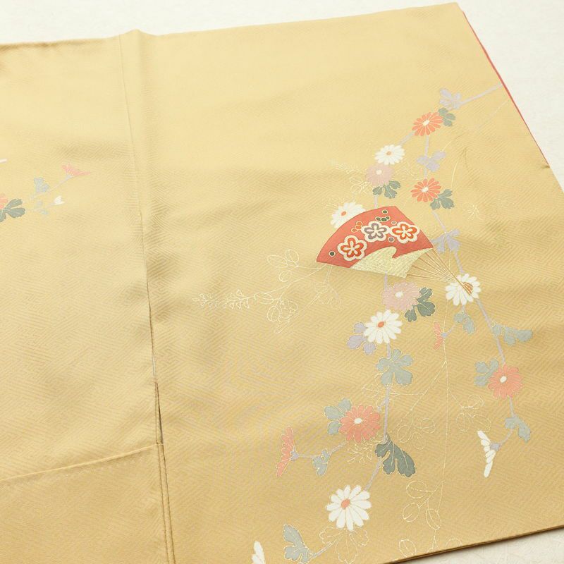 訪問着 正絹 古典柄 袷仕立て 身丈153cm 裄丈63cm リサイクル着物 着物 箔 金彩 入学式 卒業式 七五三 お宮参り フォーマル 上品 ベージュ_画像13