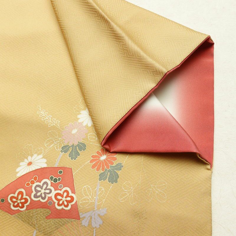 訪問着 正絹 古典柄 袷仕立て 身丈153cm 裄丈63cm リサイクル着物 着物 箔 金彩 入学式 卒業式 七五三 お宮参り フォーマル 上品 ベージュ_画像14