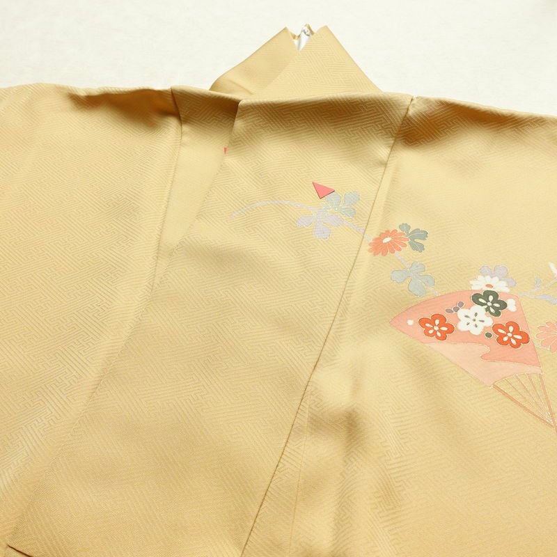 訪問着 正絹 古典柄 袷仕立て 身丈153cm 裄丈63cm リサイクル着物 着物 箔 金彩 入学式 卒業式 七五三 お宮参り フォーマル 上品 ベージュ_画像16