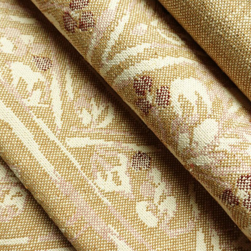 名古屋帯 六通柄 良品 正絹 幾何学柄・抽象柄 通し仕立て なごや帯 リサイクル帯 帯 紬地 ベージュ_画像20