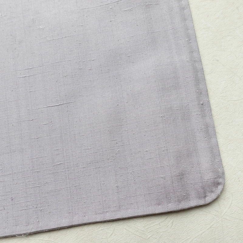 結城紬 紬 手織結城紬 証紙あり 正絹 幾何学柄・抽象柄 袷仕立て 身丈159cm 裄丈64cm リサイクル着物 着物 紫・藤色_画像14