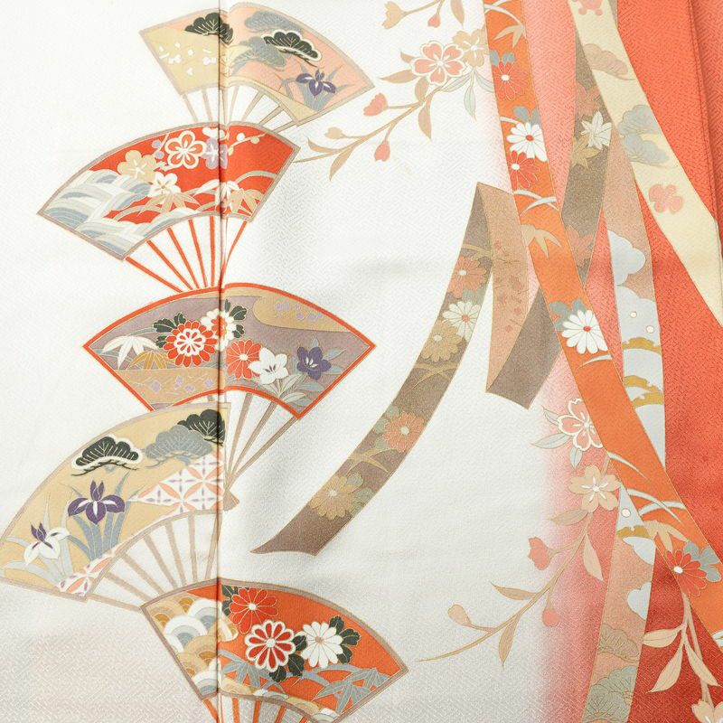 訪問着 綸子 正絹 古典柄 袷仕立て 身丈165cm 裄丈68cm リサイクル着物 着物 金彩 入学式 卒業式 七五三 お宮参り フォーマル ピンク_画像6