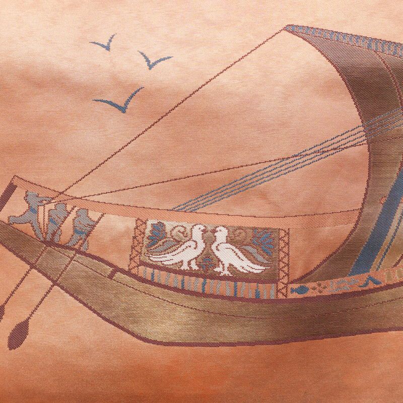 名古屋帯 太鼓柄 良品 正絹 幾何学柄・抽象柄 名古屋仕立て なごや帯 リサイクル帯 帯 箔 シンプル ピンク_画像2