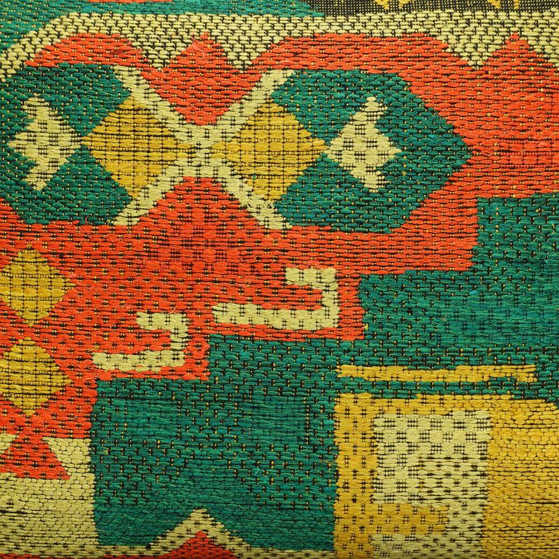 名古屋帯 太鼓柄 美品 正絹 幾何学柄・抽象柄 松葉仕立て なごや帯 リサイクル帯 帯 紬地 黒_画像2