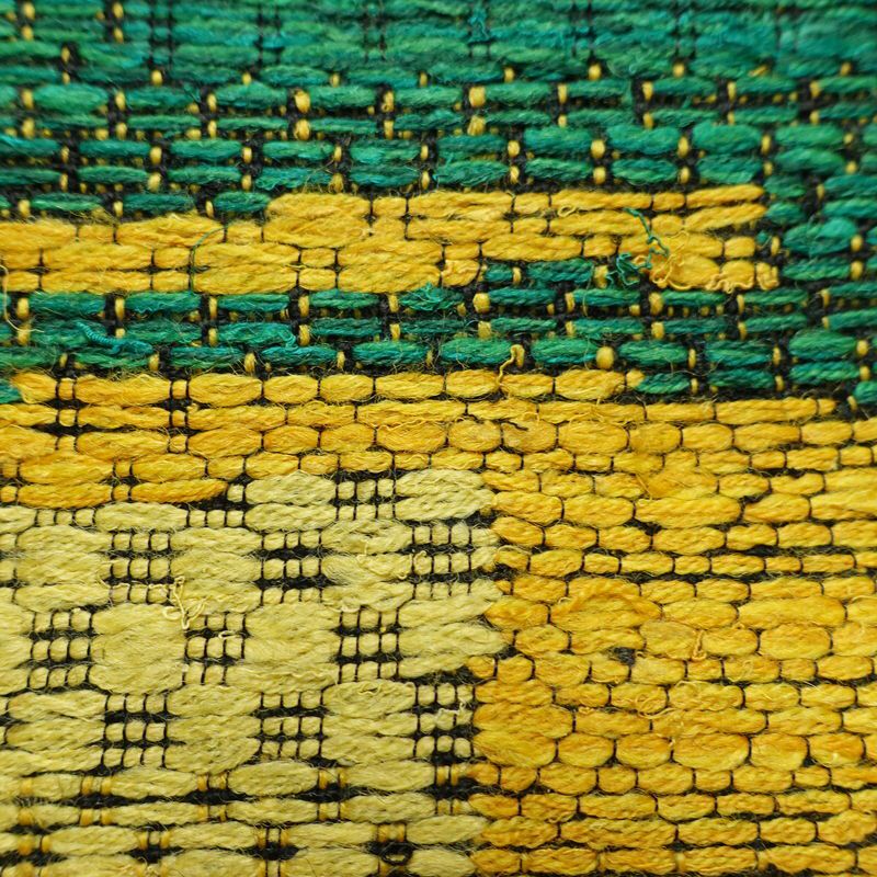 名古屋帯 太鼓柄 美品 正絹 幾何学柄・抽象柄 松葉仕立て なごや帯 リサイクル帯 帯 紬地 黒_画像6