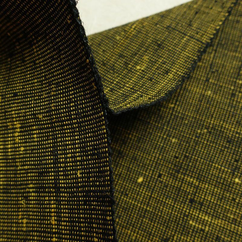 名古屋帯 太鼓柄 美品 正絹 幾何学柄・抽象柄 松葉仕立て なごや帯 リサイクル帯 帯 紬地 黒_画像17