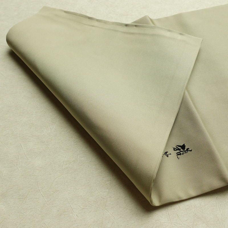 名古屋帯 太鼓柄 良品 雅生 落款入り 正絹 古典柄 名古屋仕立て なごや帯 リサイクル帯 一部しつけ糸付き 帯 金彩 シンプル 緑・うぐいす色_画像10