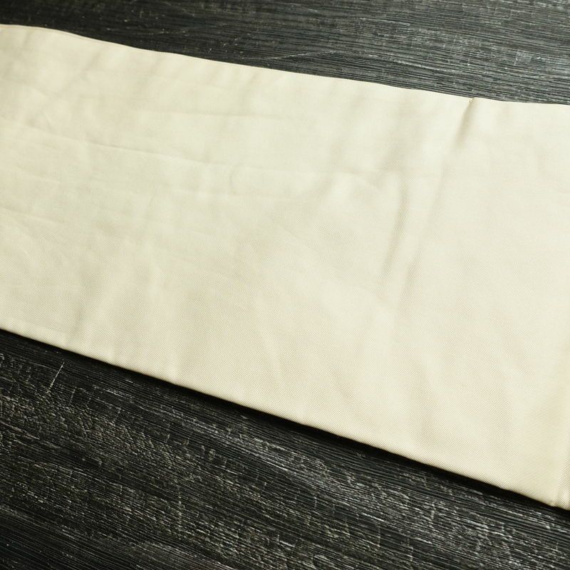 名古屋帯 太鼓柄 正絹 花柄 名古屋仕立て なごや帯 リサイクル帯 帯 刺繍 箔 椿 白_画像18