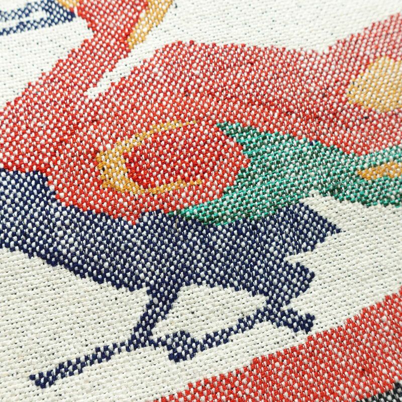 名古屋帯 六通柄 正絹 人物・動物柄 松葉仕立て なごや帯 リサイクル帯 帯 紬地 グレー_画像7