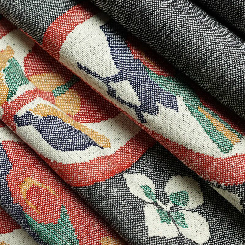 名古屋帯 六通柄 正絹 人物・動物柄 松葉仕立て なごや帯 リサイクル帯 帯 紬地 グレー_画像21