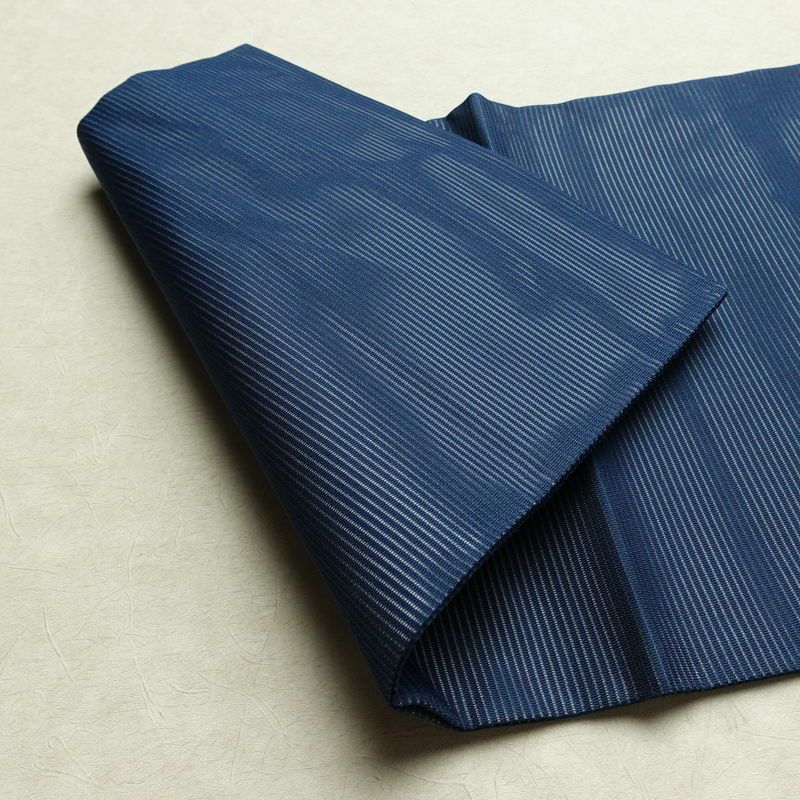 名古屋帯 太鼓柄 良品 夏用 金駒刺繍 正絹 幾何学柄・抽象柄 名古屋仕立て なごや帯 リサイクル帯 帯 刺繍 青・紺_画像9