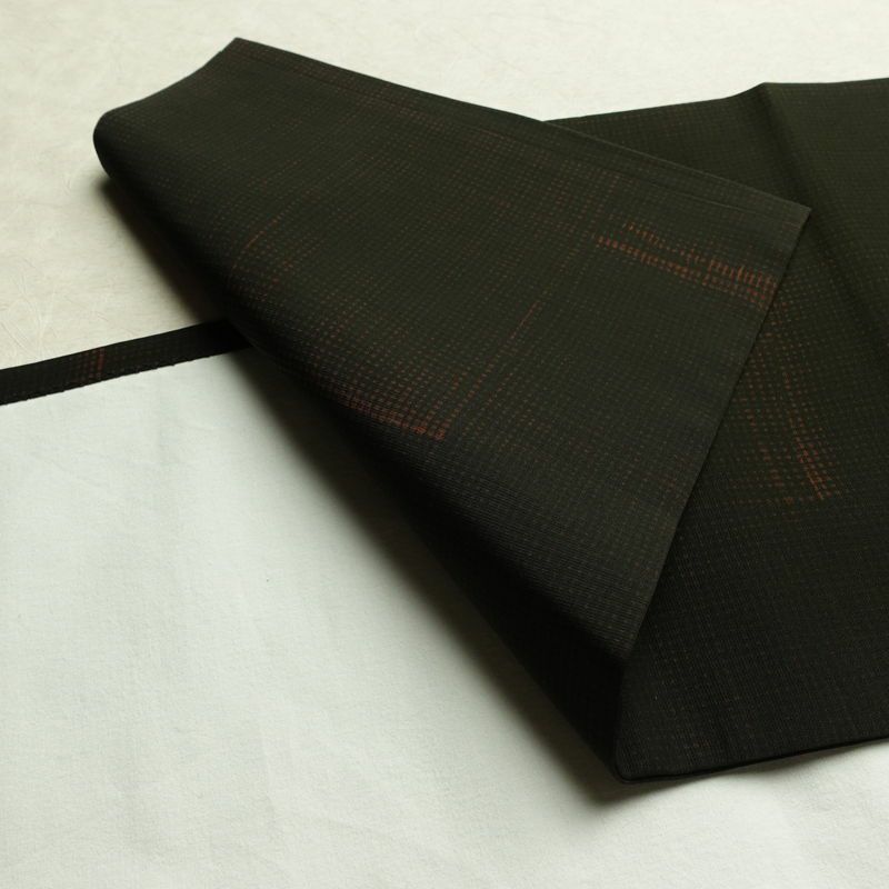 名古屋帯 全通柄 正絹 その他の柄 通し仕立て なごや帯 リサイクル帯 帯 モダン 茶_画像9