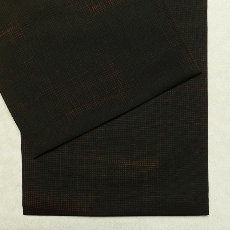 名古屋帯 全通柄 正絹 その他の柄 通し仕立て なごや帯 リサイクル帯 帯 モダン 茶_画像13