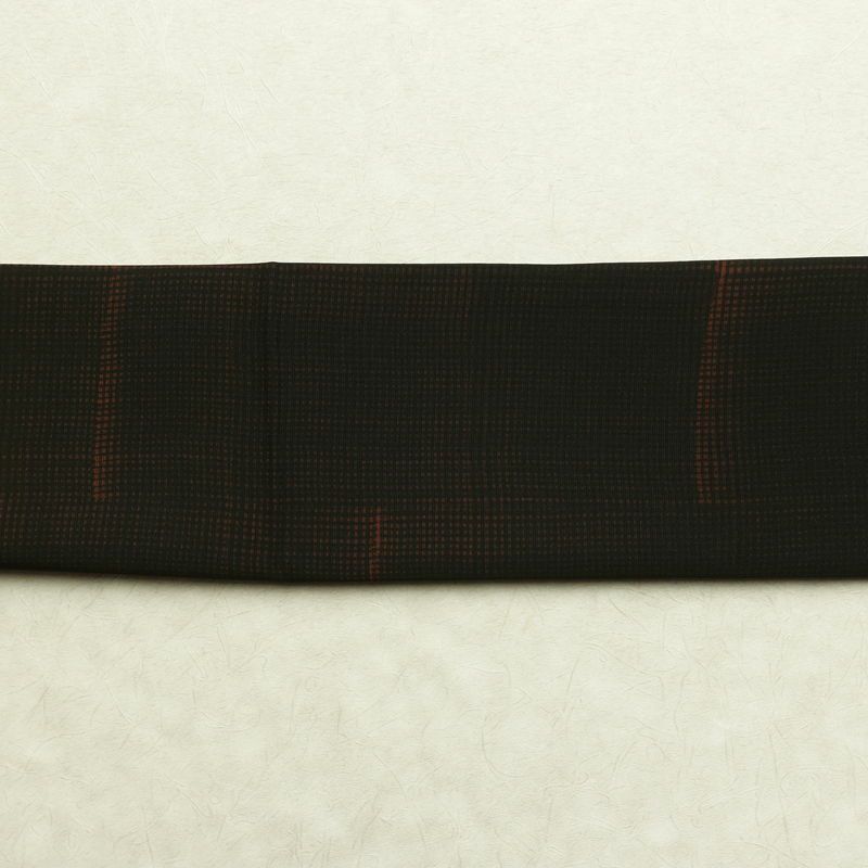 名古屋帯 全通柄 正絹 その他の柄 通し仕立て なごや帯 リサイクル帯 帯 モダン 茶_画像14