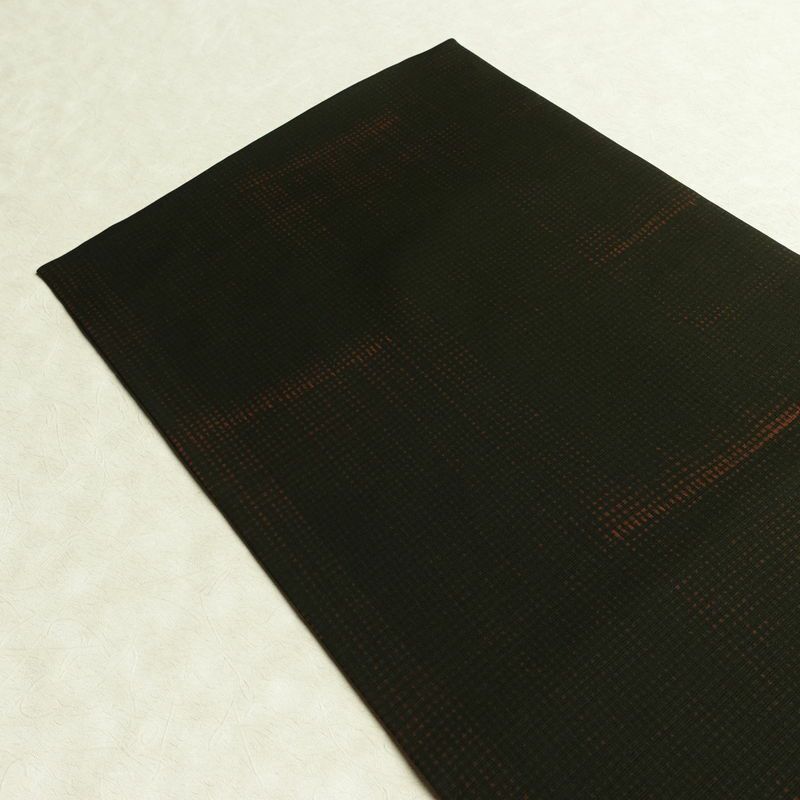 名古屋帯 全通柄 正絹 その他の柄 通し仕立て なごや帯 リサイクル帯 帯 モダン 茶_画像16