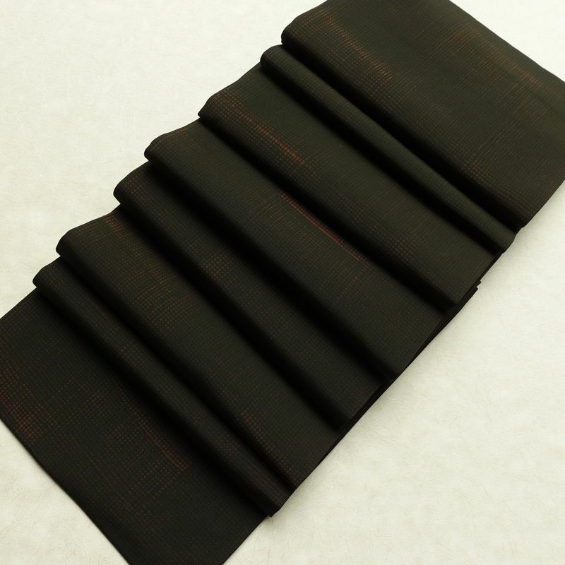 名古屋帯 全通柄 正絹 その他の柄 通し仕立て なごや帯 リサイクル帯 帯 モダン 茶_画像17