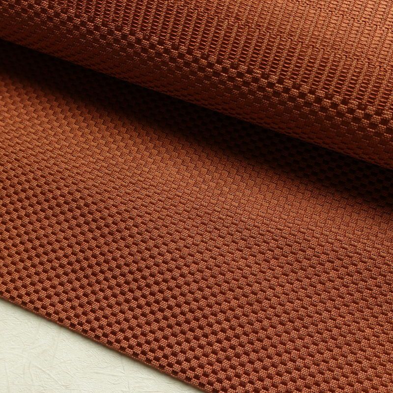 名古屋帯 太鼓柄 正絹 幾何学柄・抽象柄 通し仕立て なごや帯 リサイクル帯 帯 モダン シンプル 茶_画像7