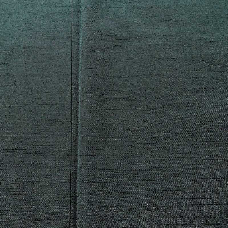 男性用 紬 着物 美品 羽織付き 2点セット しつけ糸付き アンサンブル 正絹 無地 袷仕立て 身丈136cm 裄丈67.5cm リサイクル着物 着物 青緑 緑・うぐいす色_画像6