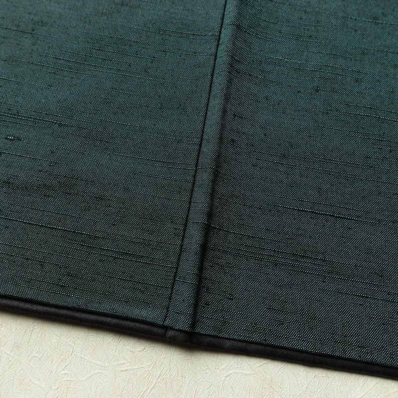 男性用 紬 着物 美品 羽織付き 2点セット しつけ糸付き アンサンブル 正絹 無地 袷仕立て 身丈136cm 裄丈67.5cm リサイクル着物 着物 青緑 緑・うぐいす色_画像10