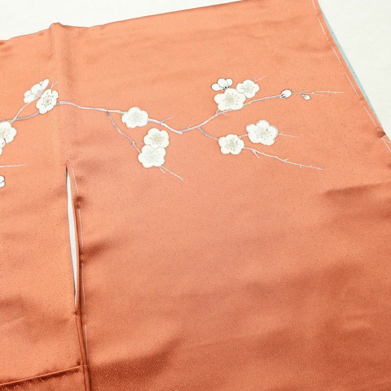 訪問着 美品 二代目清次郎 落款入り しつけ糸付き 正絹 花柄 袷仕立て 身丈161cm 裄丈62cm リサイクル着物 着物 共八掛 金彩 入学式 卒業式 七五三 お宮参り フォーマル 雀茶 茶_画像14