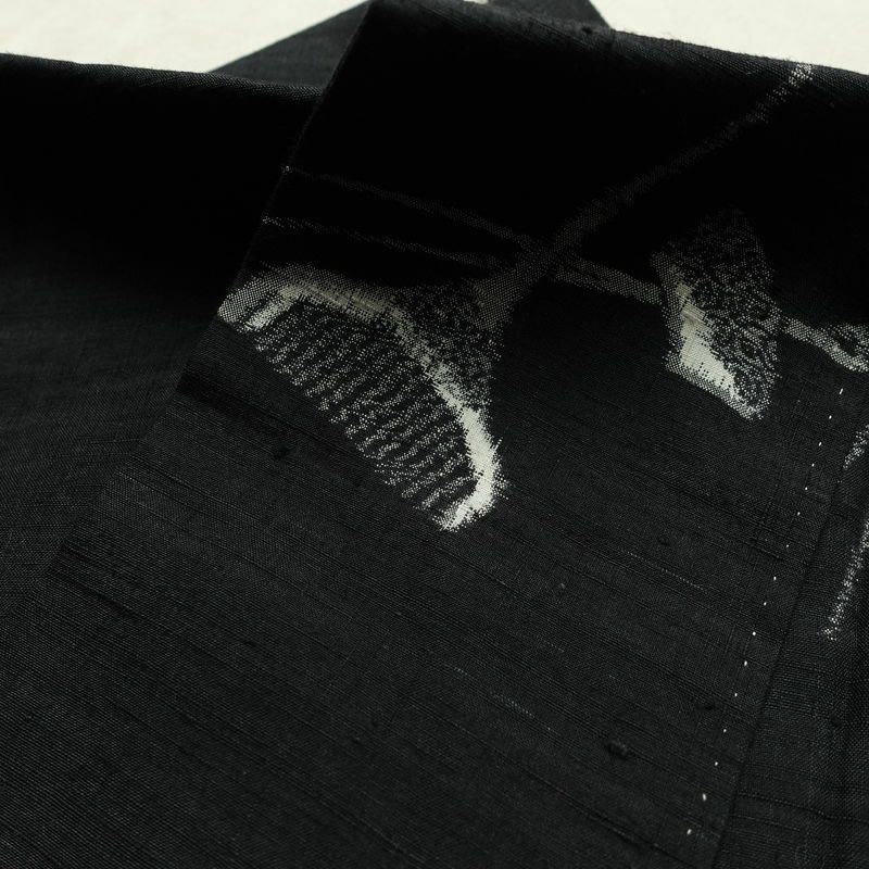 紬 しつけ糸付き 正絹 その他の柄 袷仕立て 身丈163cm 裄丈63.5cm リサイクル着物 着物 モダン 洒落 簪 かんざし 黒_画像16