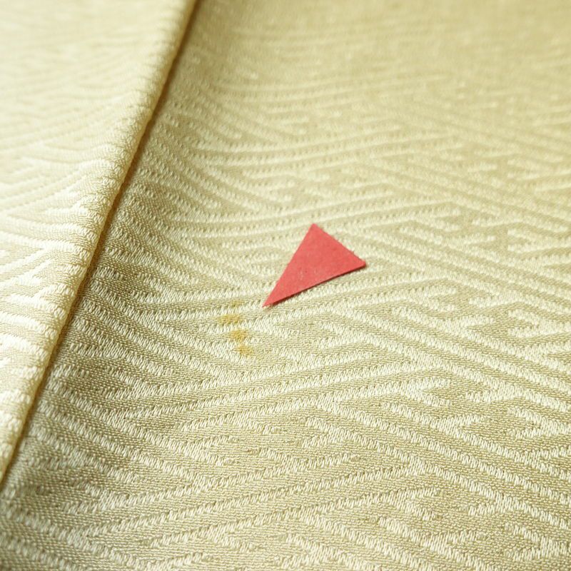 訪問着 良品 辻が花 しつけ糸付き 綸子 正絹 花柄 袷仕立て 身丈164.5cm 裄丈64cm リサイクル着物 着物 箔 共八掛 入学式 卒業式 七五三 お宮参り フォーマル 黄・黄土色_画像14