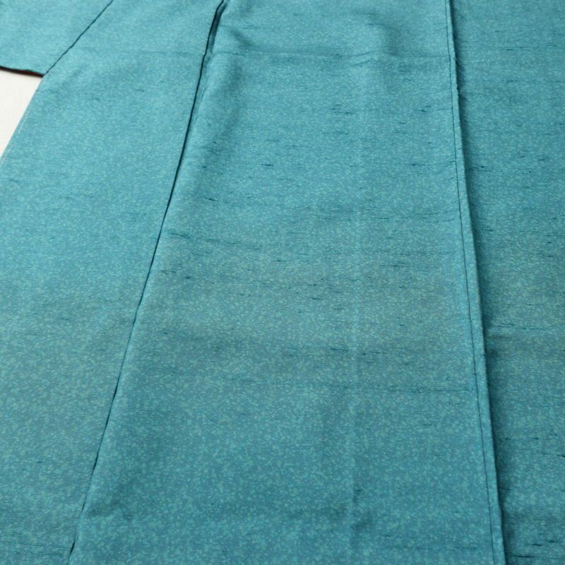 紬 良品 華井克峯 落款入り しつけ糸付き 正絹 その他の柄 袷仕立て 身丈165cm 裄丈65.5cm リサイクル着物 着物 紬地 青・紺_画像5