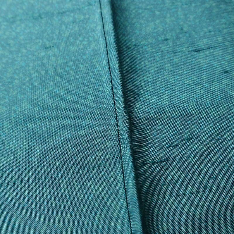 紬 良品 華井克峯 落款入り しつけ糸付き 正絹 その他の柄 袷仕立て 身丈165cm 裄丈65.5cm リサイクル着物 着物 紬地 青・紺_画像11