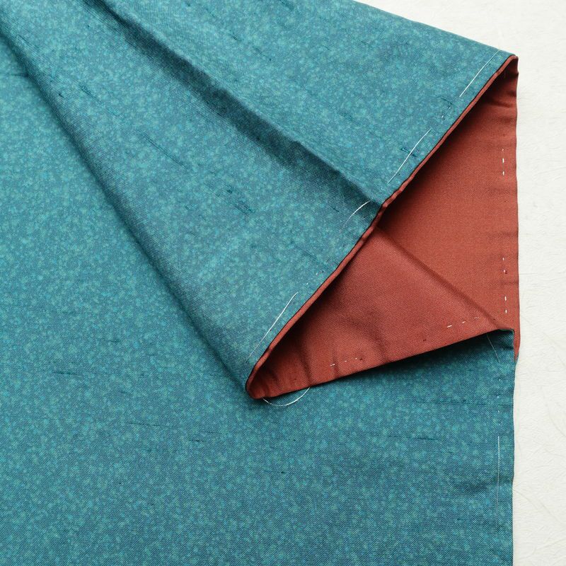 紬 良品 華井克峯 落款入り しつけ糸付き 正絹 その他の柄 袷仕立て 身丈165cm 裄丈65.5cm リサイクル着物 着物 紬地 青・紺_画像15