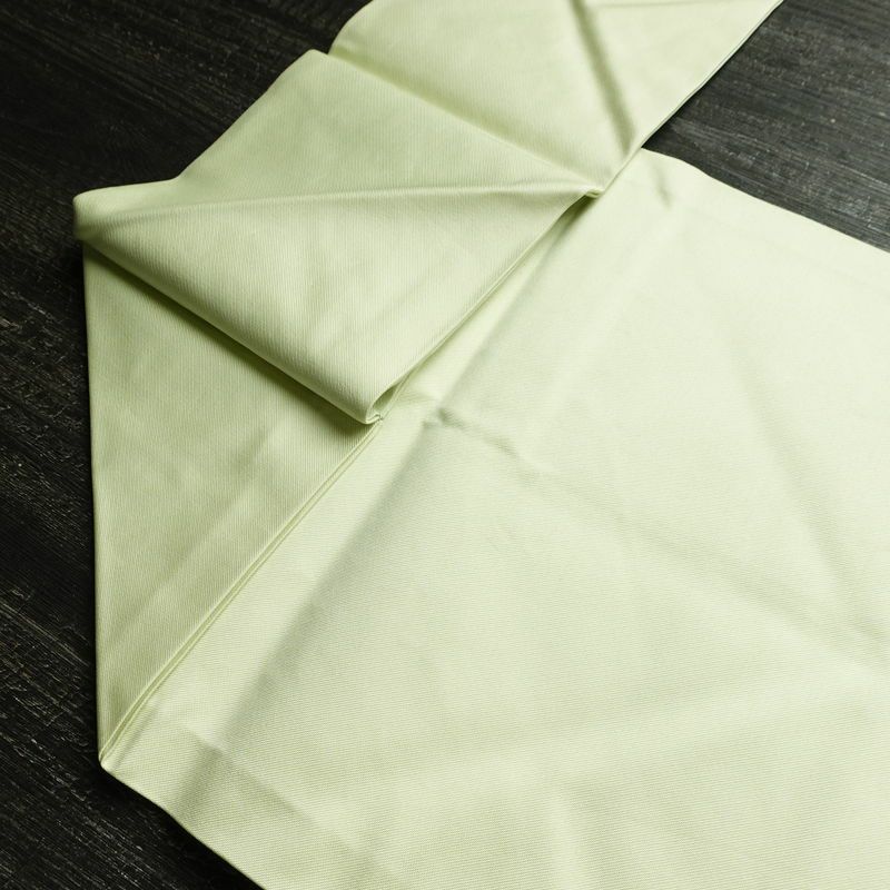 名古屋帯 太鼓柄 良品 しつけ糸付き 正絹 花柄 名古屋仕立て なごや帯 リサイクル帯 帯 箔 シンプル 緑・うぐいす色_画像20