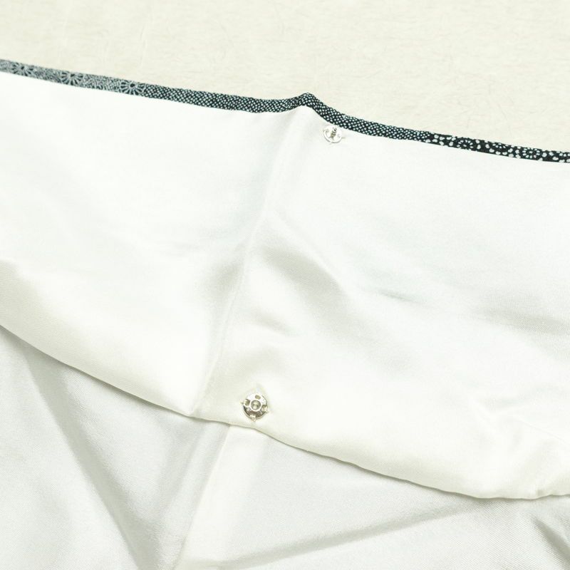 小紋 良品 小紋師 北原寿永 落款入り 縮緬 江戸小紋 総柄 正絹 古典柄 袷仕立て 身丈159.5cm 裄丈64.5cm リサイクル着物 着物 黒_画像20