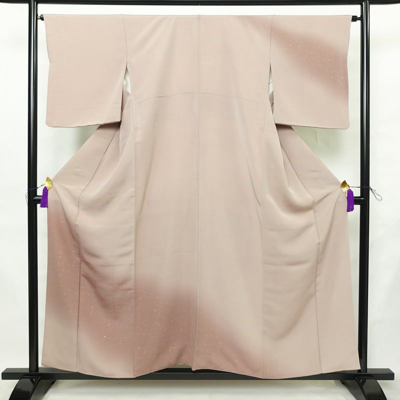 訪問着 一つ紋付き 正絹 その他の柄 袷仕立て 身丈155.5cm 裄丈65cm リサイクル着物 着物 箔 入学式 卒業式 七五三 お宮参り シンプル 上品 小豆・エンジ_画像1