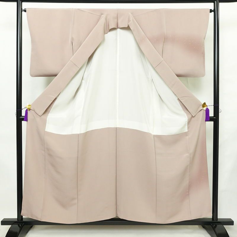 訪問着 一つ紋付き 正絹 その他の柄 袷仕立て 身丈155.5cm 裄丈65cm リサイクル着物 着物 箔 入学式 卒業式 七五三 お宮参り シンプル 上品 小豆・エンジ_画像3