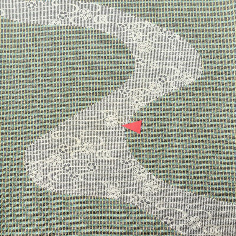 訪問着 良品 金田昇 落款入り しつけ糸付き 正絹 古典柄 袷仕立て 身丈161.5cm 裄丈65cm リサイクル着物 着物 入学式 卒業式 七五三 お宮参り フォーマル 緑・うぐいす色_画像7