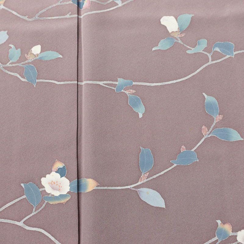 訪問着 落款入り 正絹 花柄 友禅 袷仕立て 身丈156.5cm 裄丈64.5cm リサイクル着物 着物 共八掛 入学式 卒業式 七五三 お宮参り フォーマル 紫・藤色_画像7