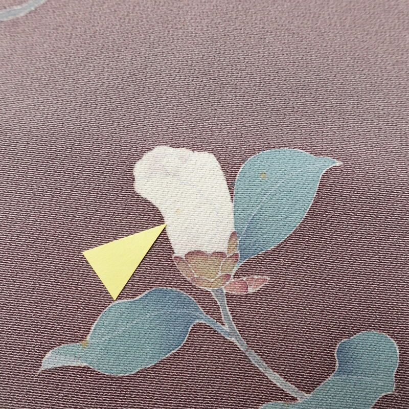 訪問着 落款入り 正絹 花柄 友禅 袷仕立て 身丈156.5cm 裄丈64.5cm リサイクル着物 着物 共八掛 入学式 卒業式 七五三 お宮参り フォーマル 紫・藤色_画像10